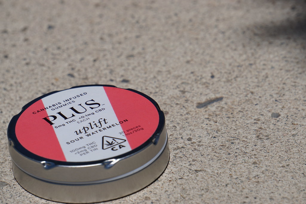 Tin of cannabis-infused gummies